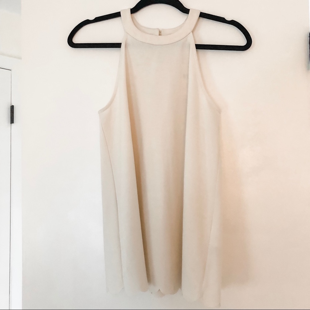 Eri + Ali | ivory scalloped tank NWT